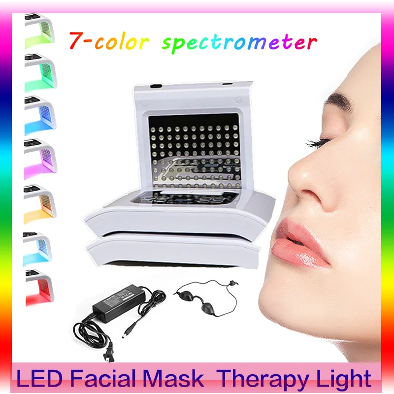 

7 цветов Светодиодная маска для лица PDT легкая Терапия Увлажняющий спрей спектрометр холодные покупки красный и синий свет красота PDT лампа