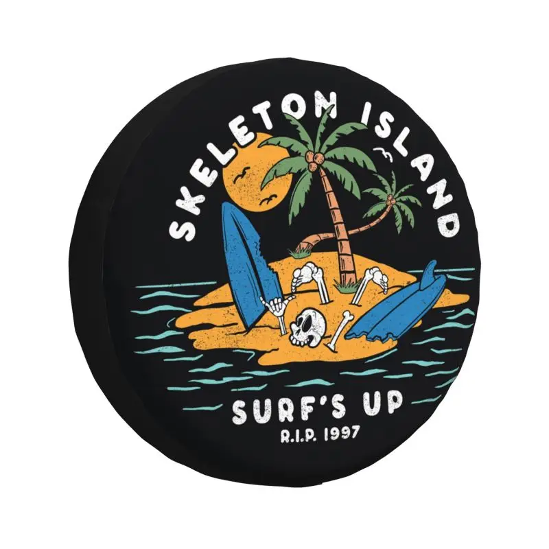 Чехол для запасной шины с изображением черепа для Toyota Land Cruiser Prado, пляжа, побережья, серфинга, полноприводного внедорожника 4x4, искусственная мощность 14 