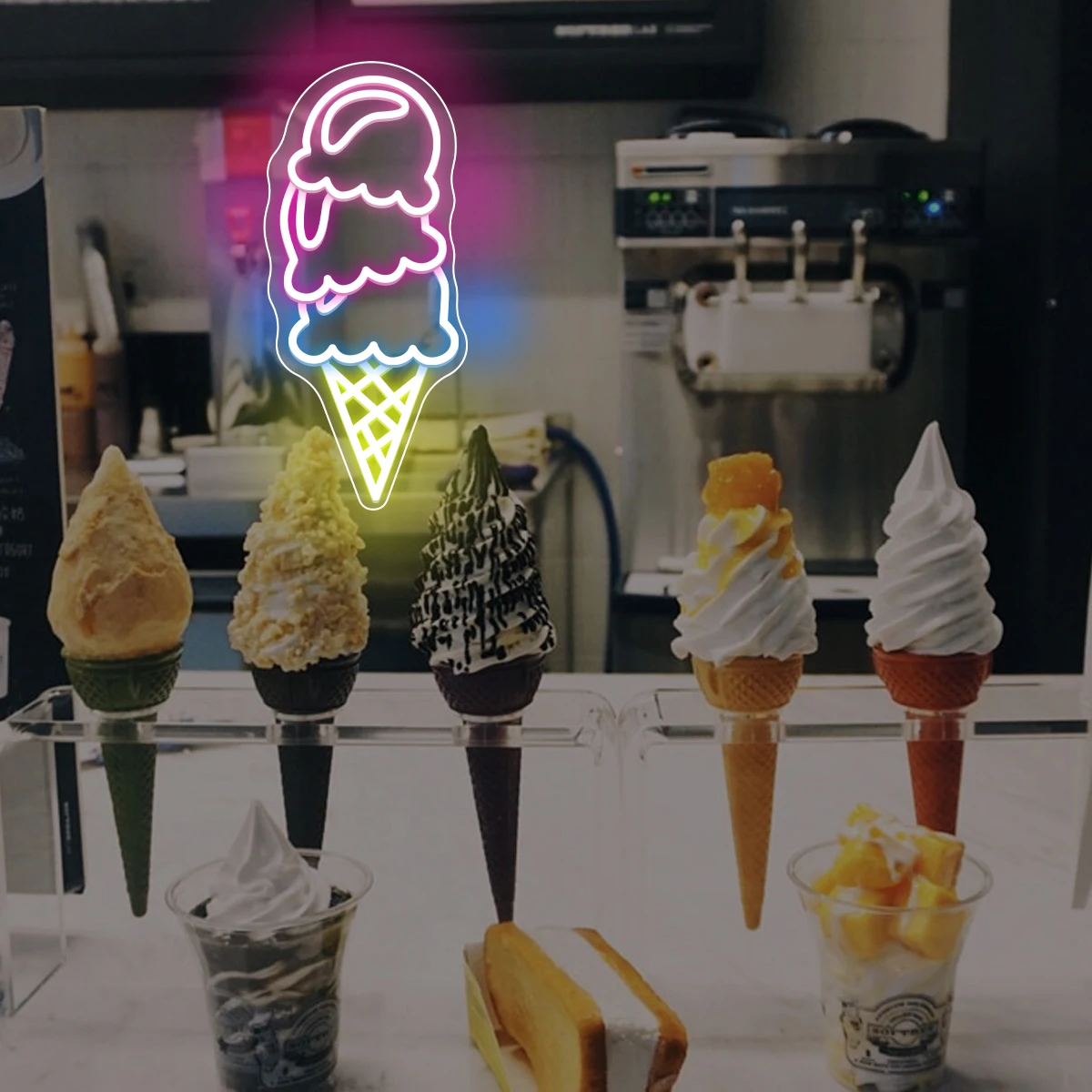 Неоновые вывески с мороженым буквы магазины персонализированные светодиодные