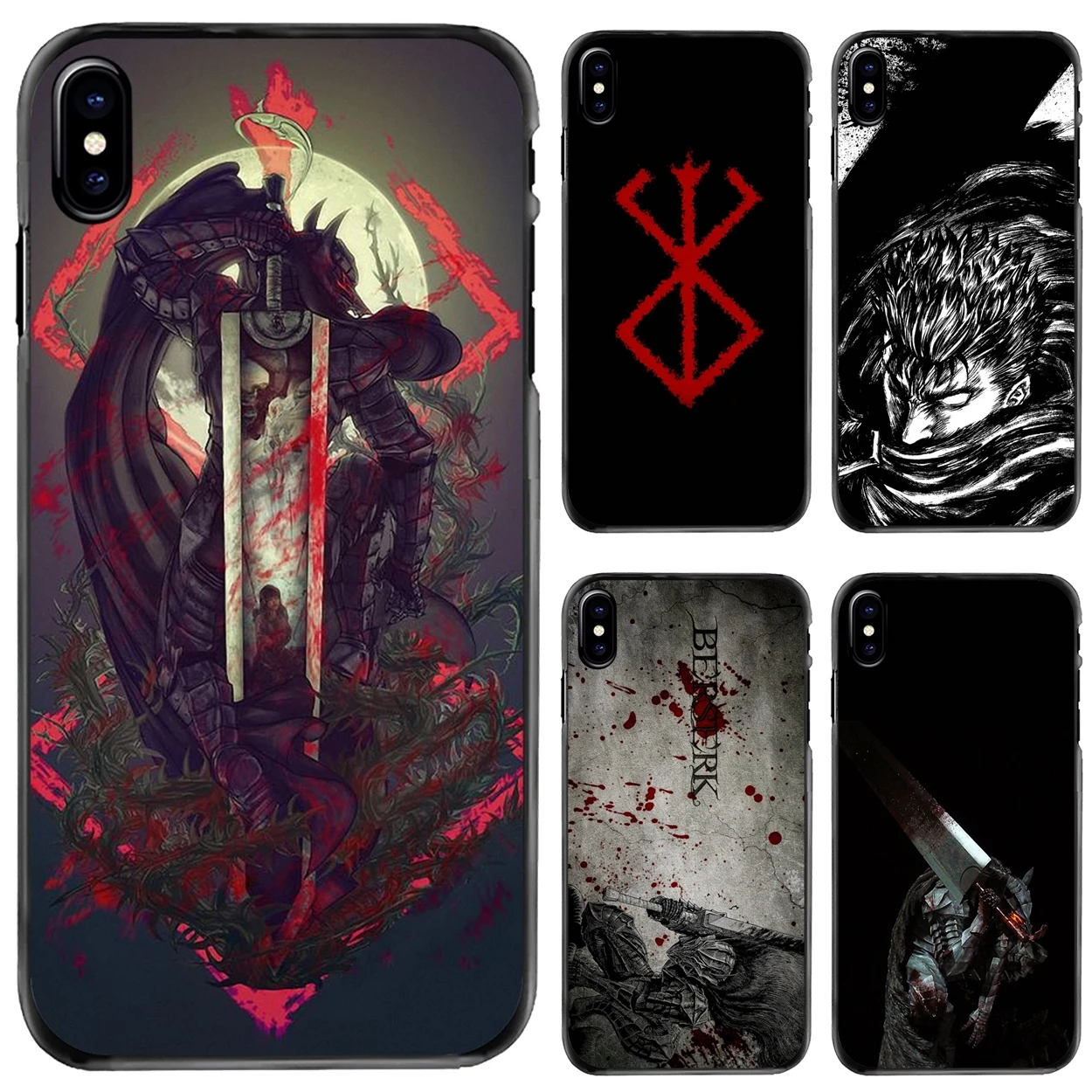 

Hard Phone Cover Case For Apple iPhone 11 12 13 14 Pro MAX Mini 5 5S SE 6 6S 7 8 Plus 10 X XR XS Japanese anime Berserk Art