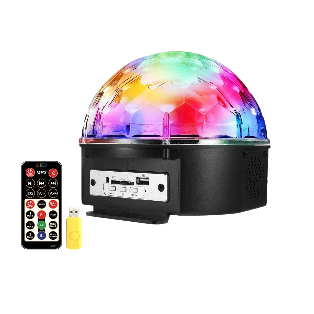 

Дискошар светильник с Bluetooth-динамиком и голосовым управлением, 9 цветов