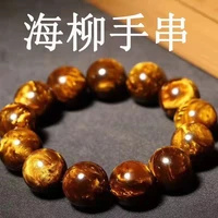 natural gold wire sea willow buddha bead bracelet men and womens lovers national style rosary bracelet coral stationery14mm