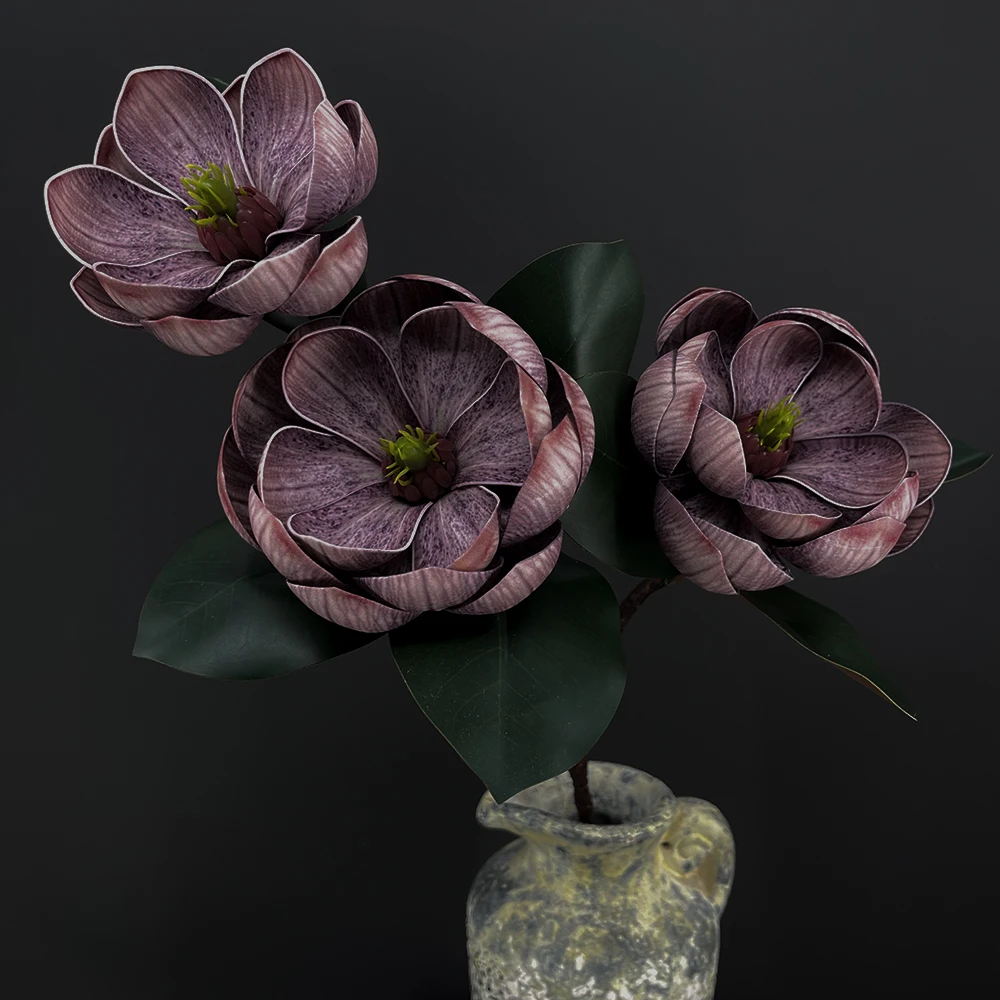 

SunMade искусственные цветы магнолия синие 3 головки