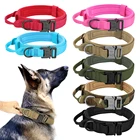 Прочный тактический ошейник для собак, Военный нейлоновый ошейник с ручкой для средних и крупных собак, Аксессуары для тренировок немецкой овчарки