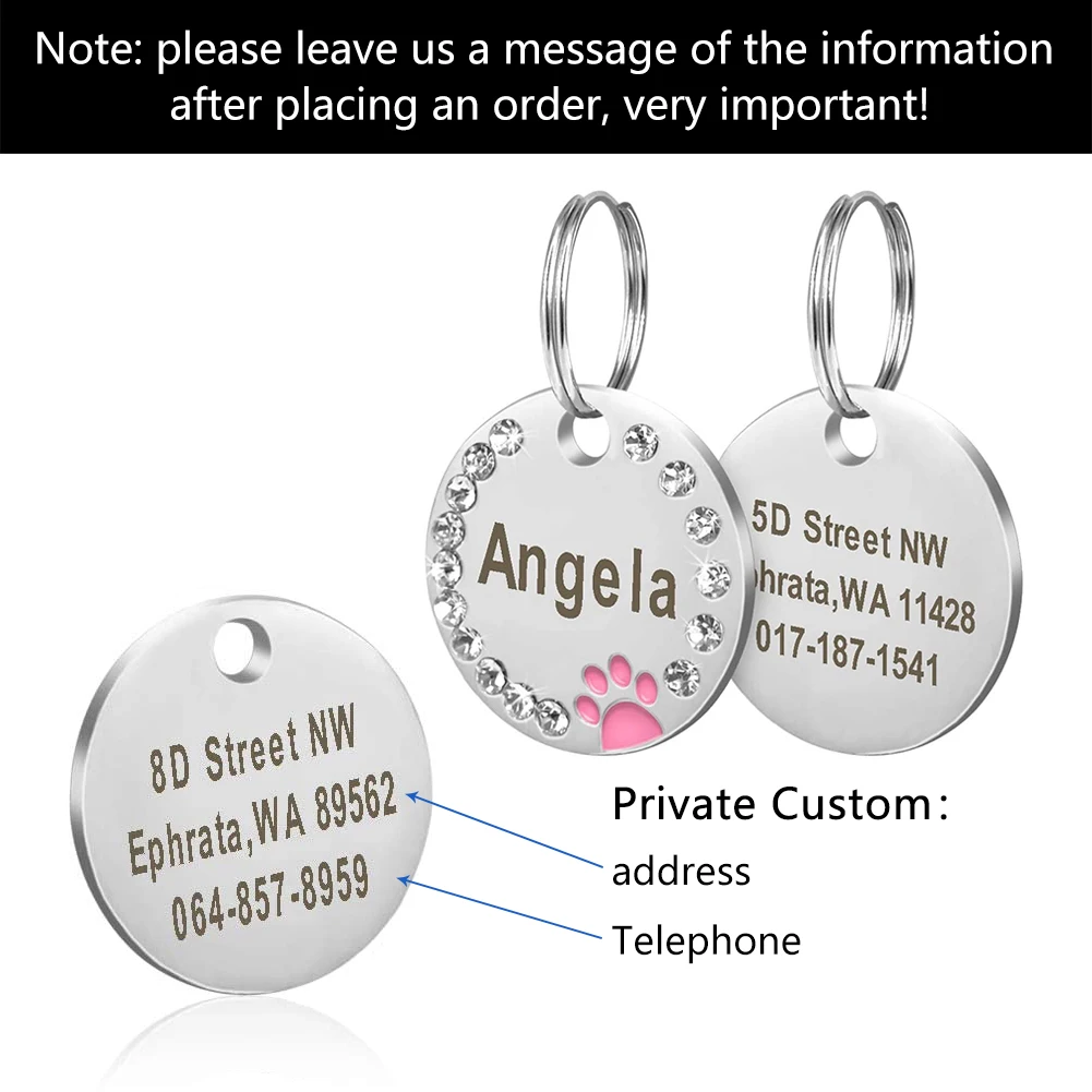 Персонализированная гравировка Pet Cat Name Custom Dog Identity Tag Ошейник След Flash Подвеска