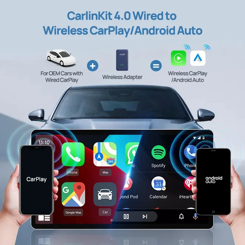 Адаптер Carlinkit 4 0 Waze radio carplay w205 для беспроводного CarPlay беспроводной android авто онлайн