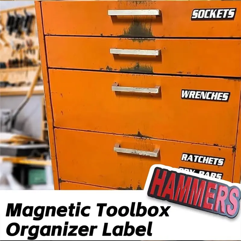 Фото Магнитные этикетки для ящиков инструментального ящика ABUL-Toolbox, 23 шт., крупные, легко читаемые, 3D-наклейки для органайзера инструментального ящика, этикетки-стикеры для инструментального ящика, Toolboxwidget C №3