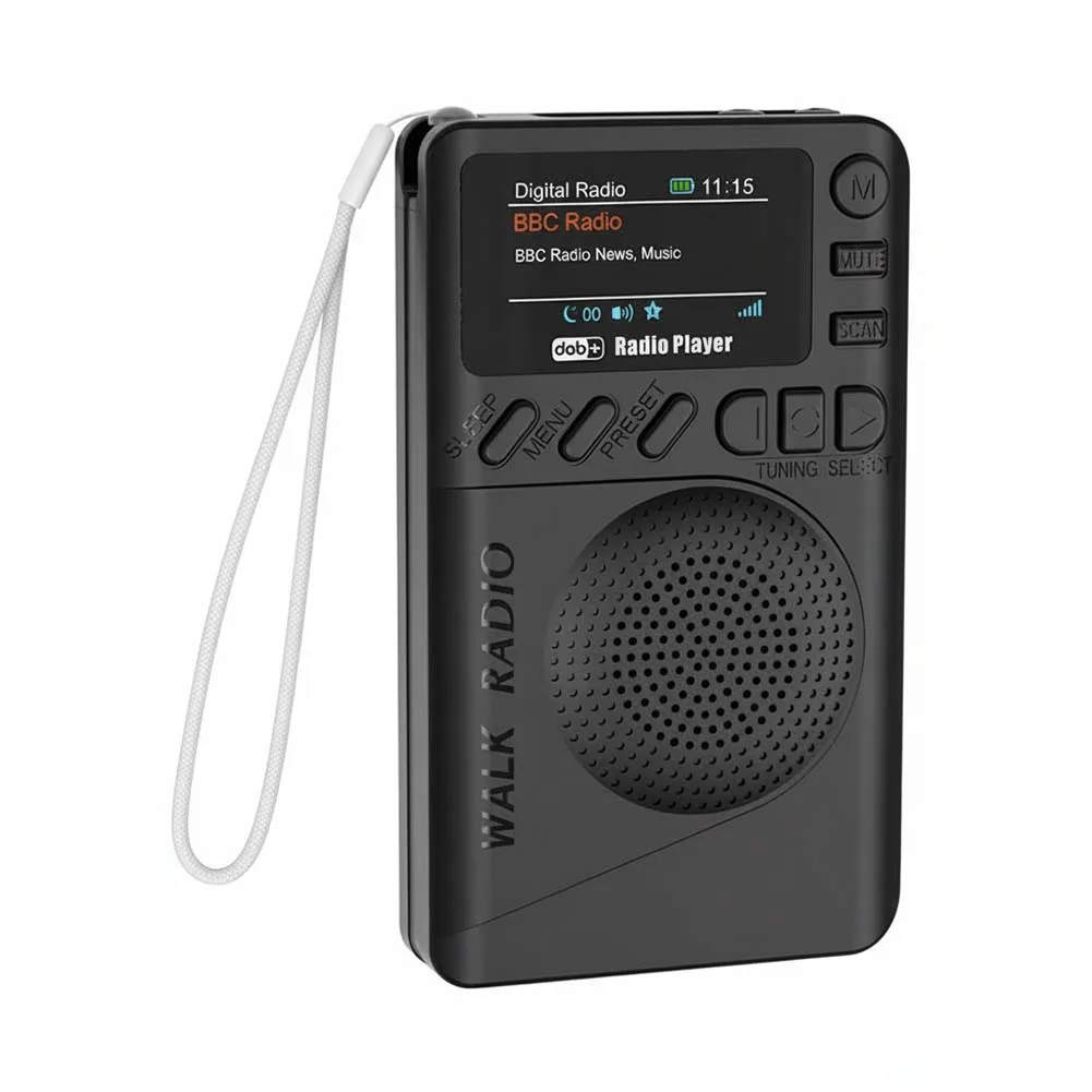 Фото Мини-радиоприемник DAB FM с разъемом для наушников, портативный радиоприемник с динамиком, перезаряжаемый, с цветным экраном, карманный радиоприемник для бега и занятий спортом №2