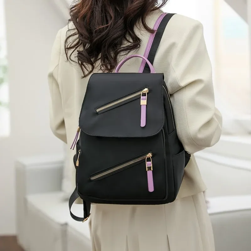 

Модный Дорожный женский рюкзак, дизайнерская школьная сумка для девочек-подростков, повседневные сумки на плечо, Женский нейлоновый ранец, черный кошелек