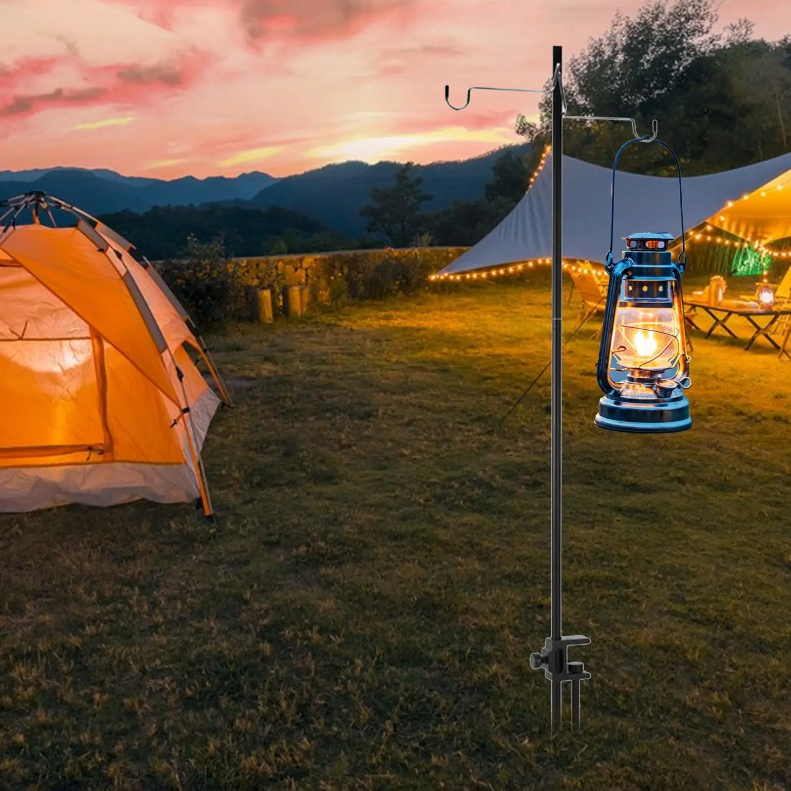 

Outdoor Lamp Pole Bird Feeder Pole Stand Lamp Rack Lightweight Camping Lantern Stand for Picnic Barbecue Outdoor Activities