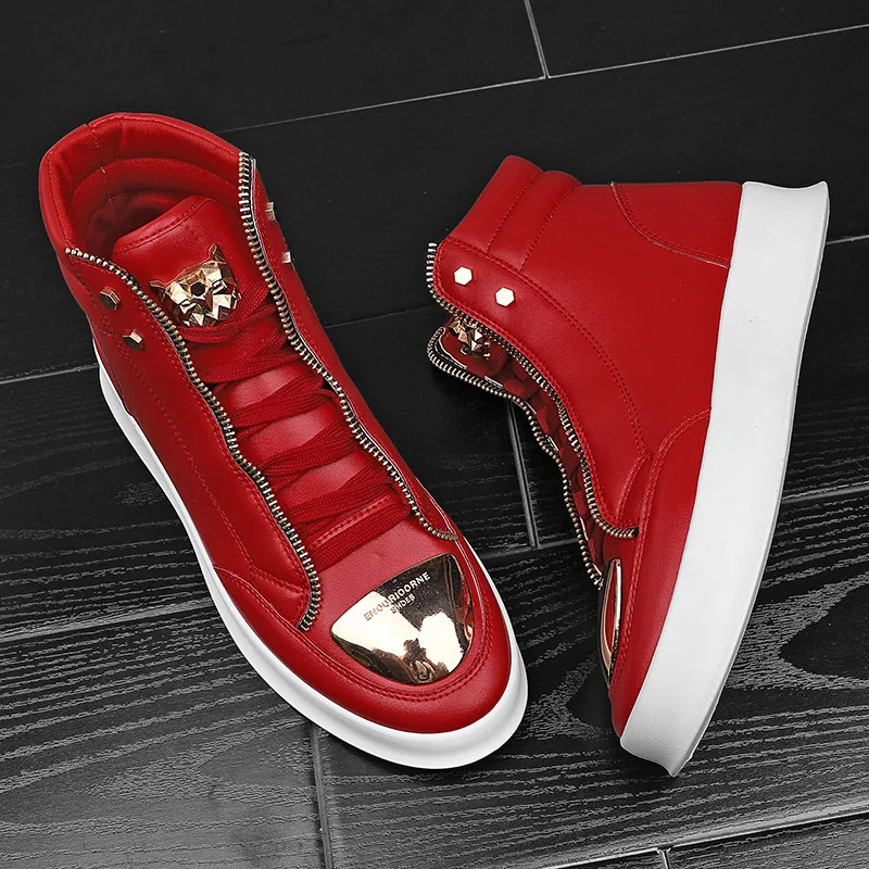 

Lisapie skateboard shoes men 2022 designer fashion brand luxury high top sneakers men Shoes Sport mens Vulcanize Shoes red
