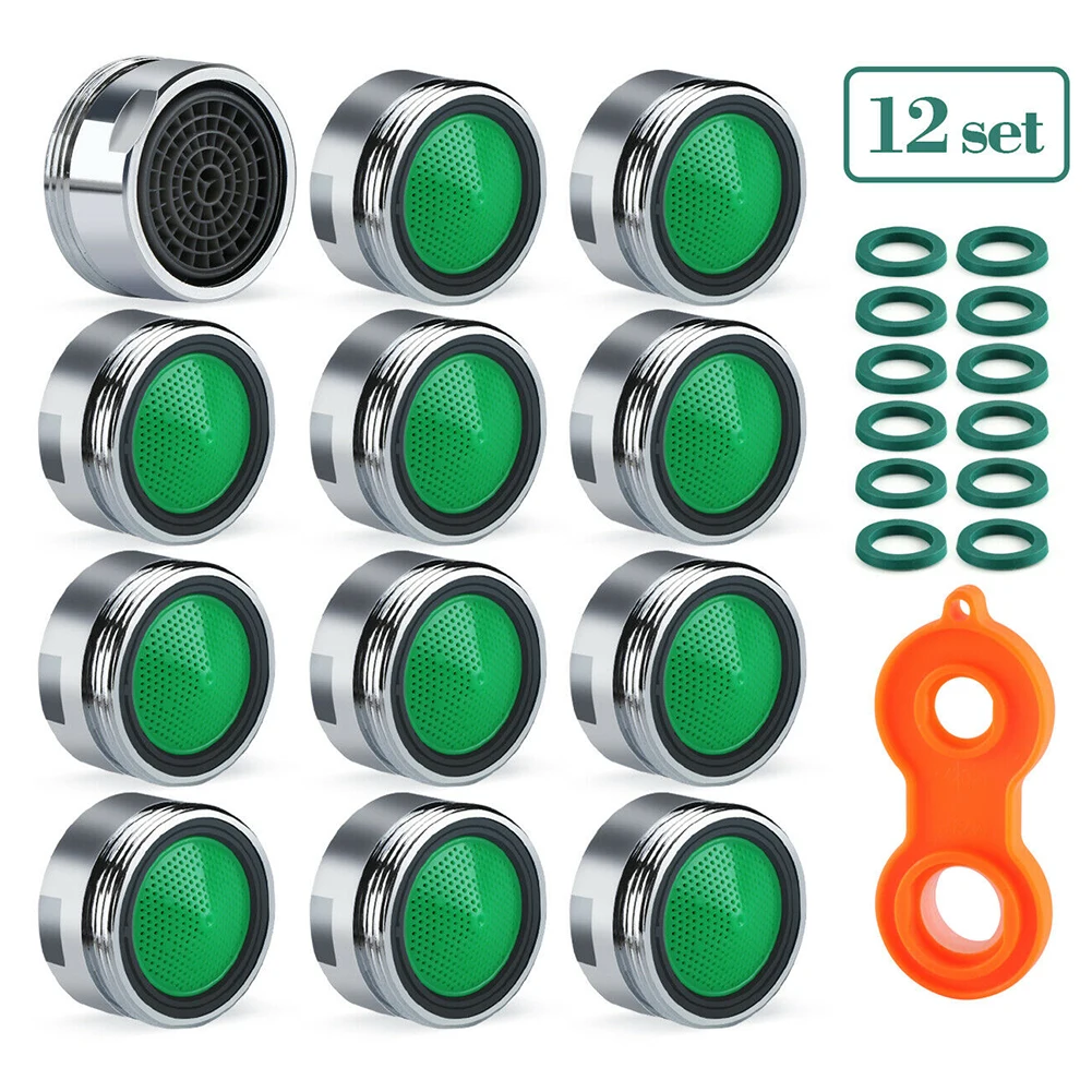

12pcs Water Saving Faucet Tap Aerator Thread Tap Device Diffuser Faucet Nozzle M24 Filter Adapter Water Bubbler Faucet Accessory