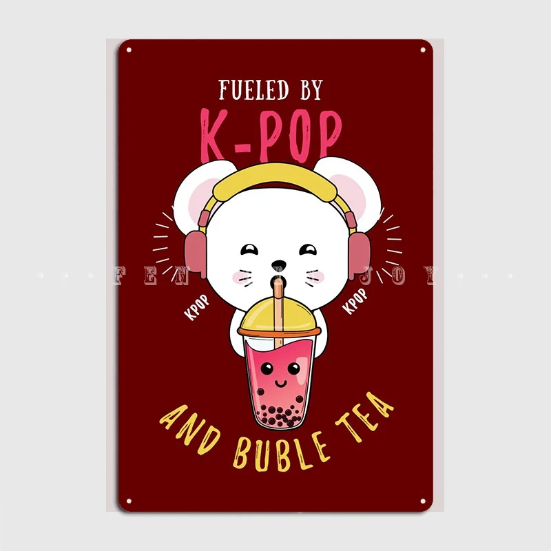 Kpop и пузырьковый чай металлический знак Клубная вечеринка кухня создайте