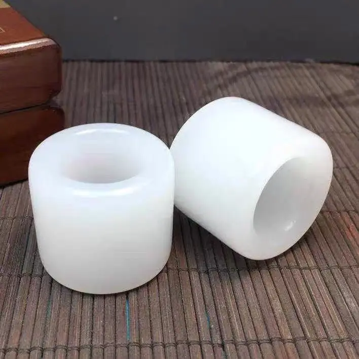 Натуральные 100% натуральные белые нефритовые кольца ювелирные изделия кольцо с