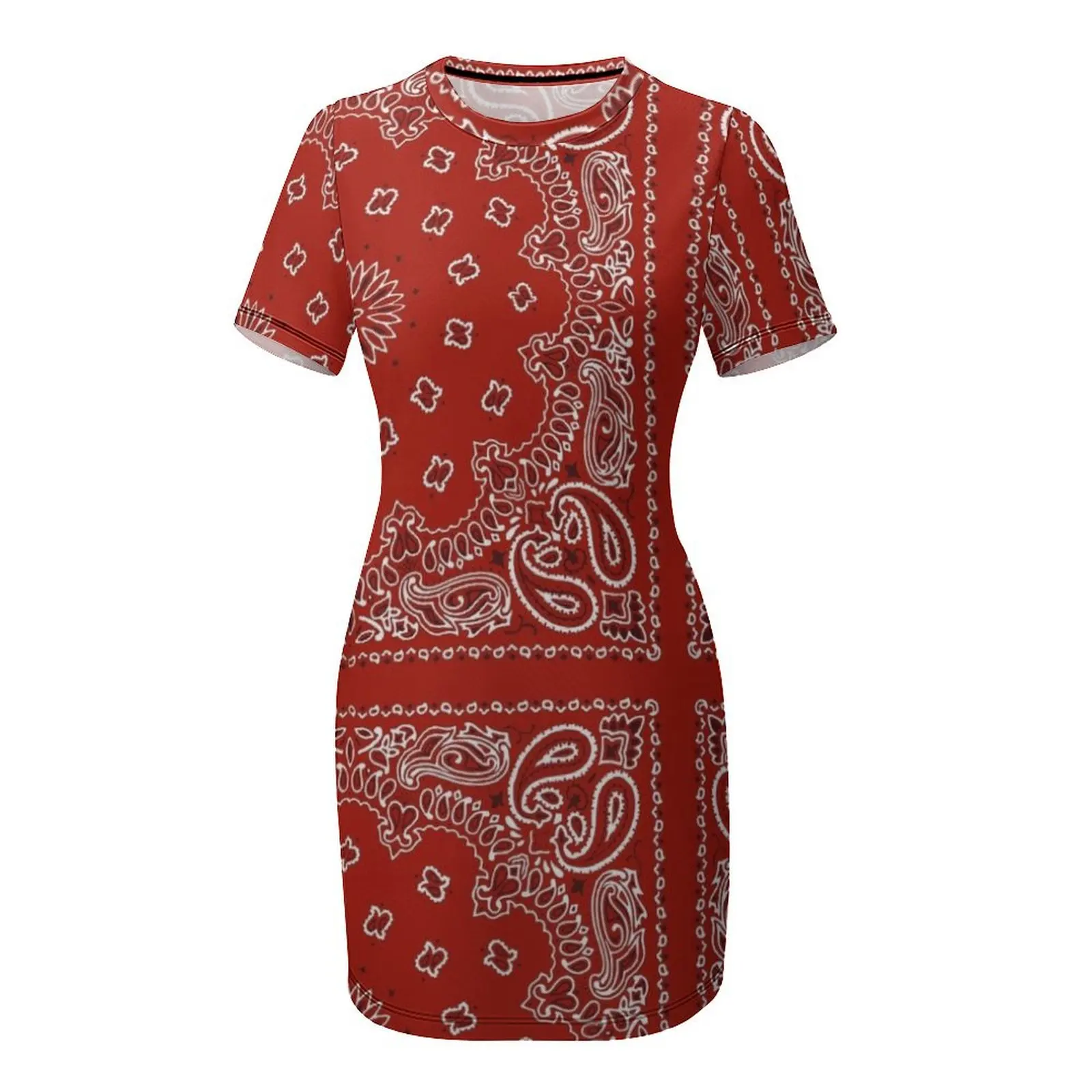 Красное платье-бандана с короткими рукавами элегантное платье летние платья