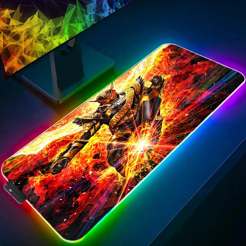 

Kamen Rider LED Mousepad Mice Gaming Mouse Pad RGB Anime Large Keyboard Rubber Speed Desk Accessories Computer Rug Laptop Carpet
