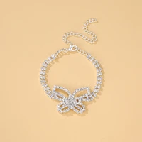 hot sale new fashion sexy inlaid zircon butterfly anklet multilayer fashion rhinestone bracelet anklet