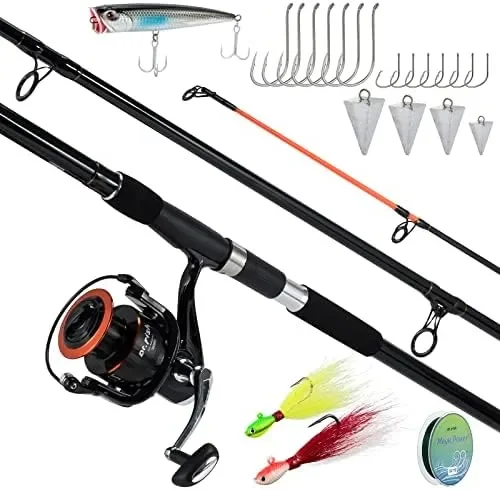 Surf Fishing Rod and Reel Combo, Saltwater Fishing Combo, 12ft Surf Rod 8000/9000 Spinning Reel 9+1 BB, Offshore Sea Fishing Gea