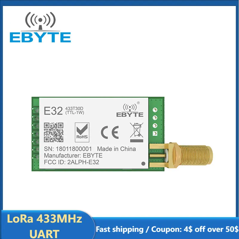 SX1278 LoRa 433 МГц UART IoT беспроводной приемопередатчик большого радиуса действия EBYTE
