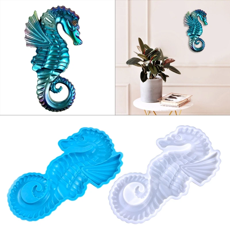 

Glossy Silicone Seahorse Mold Wall-mounted Valentine's Stereo Mold DIY Ornaments Pendant Epoxy Resin Crafting Molds 124A