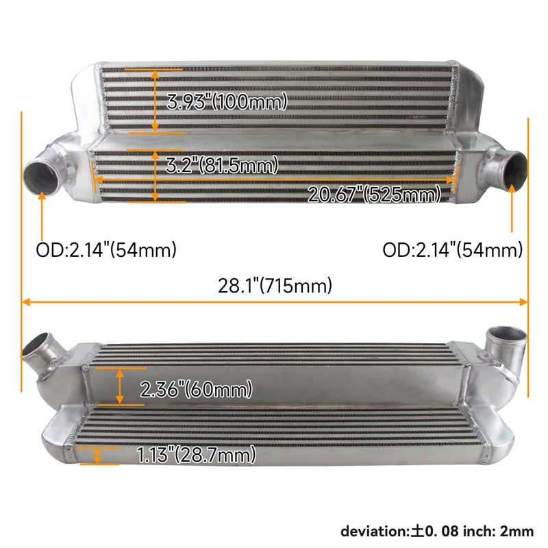 Обновленный передний интеркулер Mont для Mini Cooper S R56 Hatch 06-12 John Cooper Works R57 Convertible 08-12, черный/серебристый