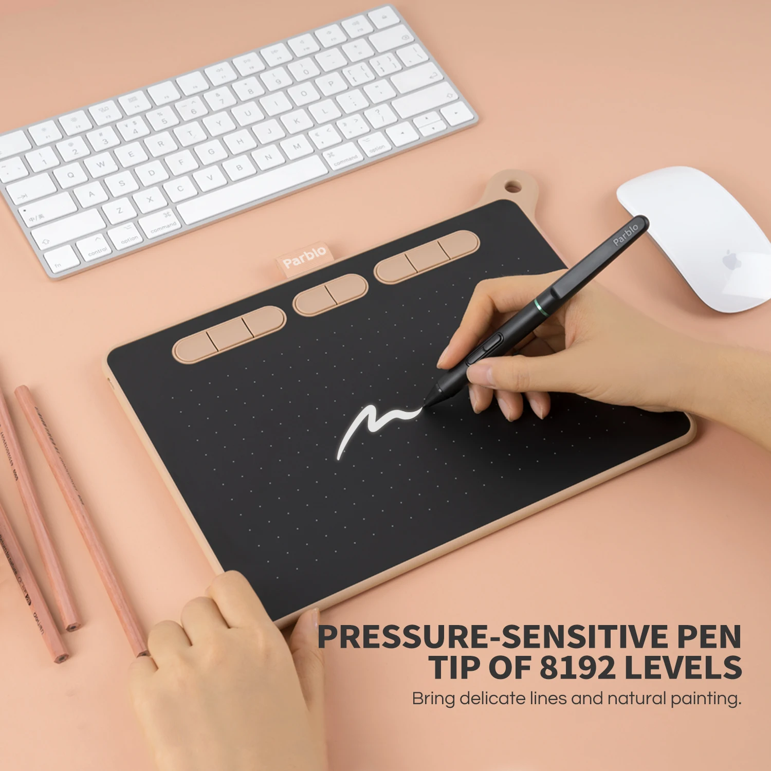 

2022. Parblo Ninos M Graphics Drawing Digital Tablets Signature Pen Tablet OSU Game Tablet with Battery-Free Stylus Pen