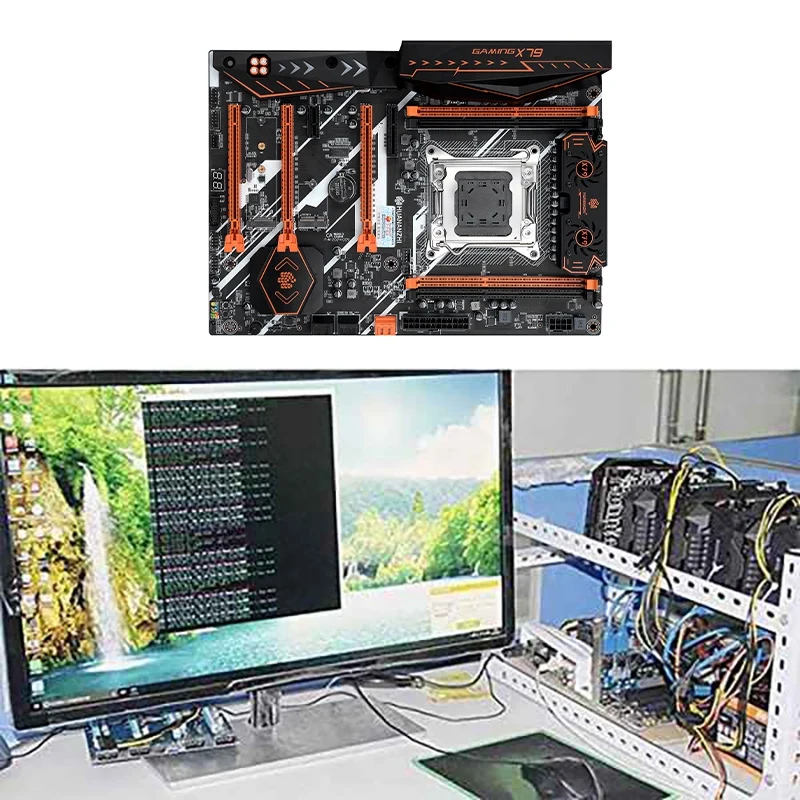 Материнская плата HUANANZHI X79 Deluxe V7.1 LGA 2011 ATX USB3.0 SATA3 PCI-E NVME M.2 поддерживает REG ECC |
