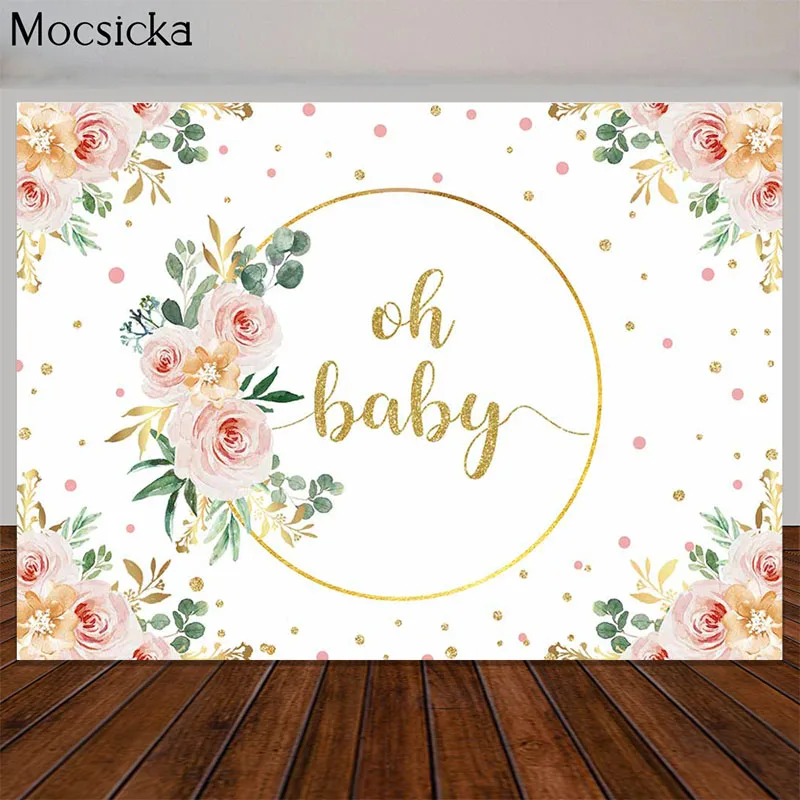 

Фон для фотосъемки с изображением розовых цветов для девочек и малышей, украшение для дня рождения, фон с изображением торта, стола, баннера,...