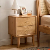 all solid wood bedside table modern simple oak bedside small cabinet nordic bedroom log locker