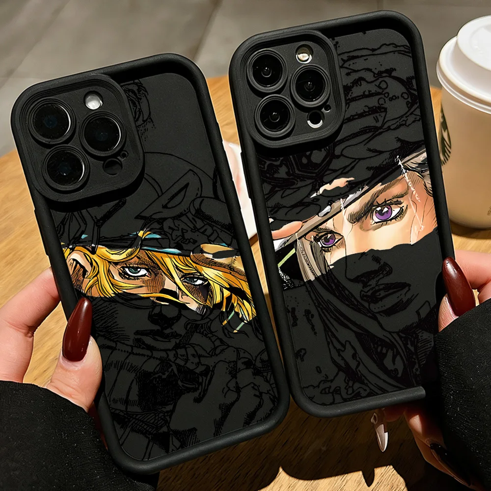 Фото Чехол для телефона Anime J-Jojo Steel Ball Run для iPhone 17, 16e, 16, 15, 14, 13, 12, 11, Air, Pro, Max, Mini, XR, XS, X, 7 Plus, мягкая задняя крышка из ТПУ №2