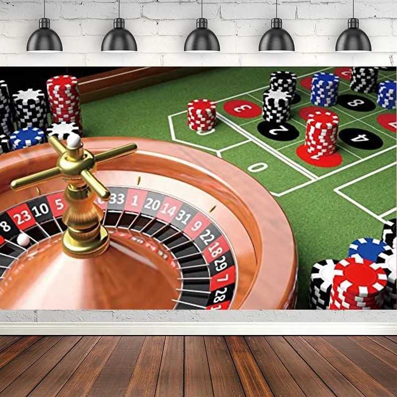 

Casino Betting Photography Backdrop Gambling Roulette Game Lottery Good Luck Chips Background For Las Vegas Travel Gambler Adult