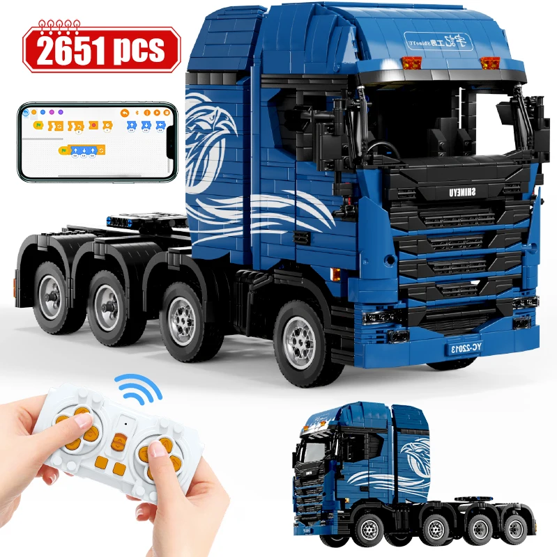 

Remote Control Truck Car Building Blocks 2651pcs City Technical Friends APP RC Programming Trailer Vehicle Bricks Toys For Kids