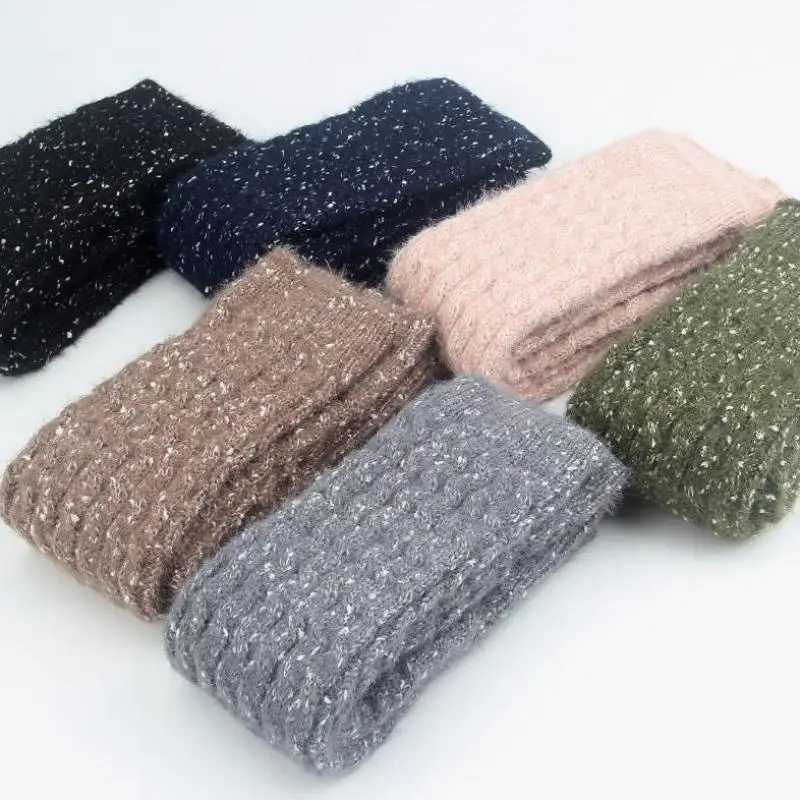 Dot Yarn Twist Short Tube Socks Pile Socks Cashmere Wool Knitted Boots Socks Loose Leg Protection Fall/winter Women