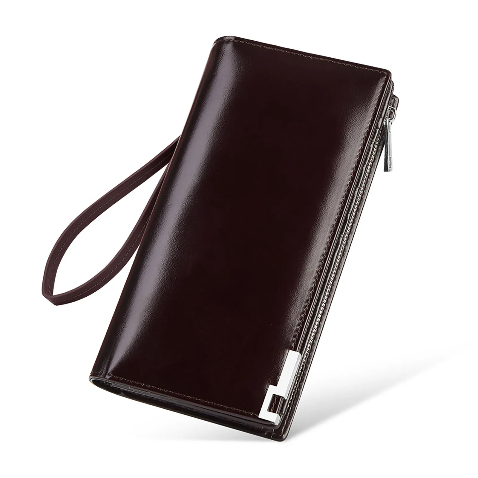 VANNANBA Long Wallet Men Leather Genuine Real Large Capacity Zipper Clutch Purse Checkbook Wallet
