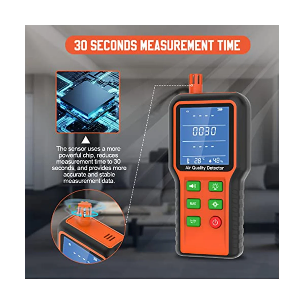 5 в 1 тестер качества воздуха для дома CO2 TVOC HCHO влажность