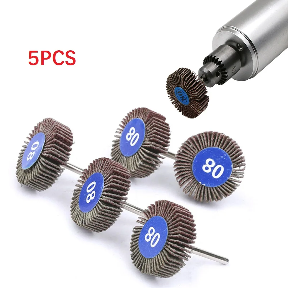 

5pcs Flap Wheels For Rotary Tool Die Grinder Sanding Disc Set 1/8 Inch Shank For Deburring And Blending Rust & Paint Removal