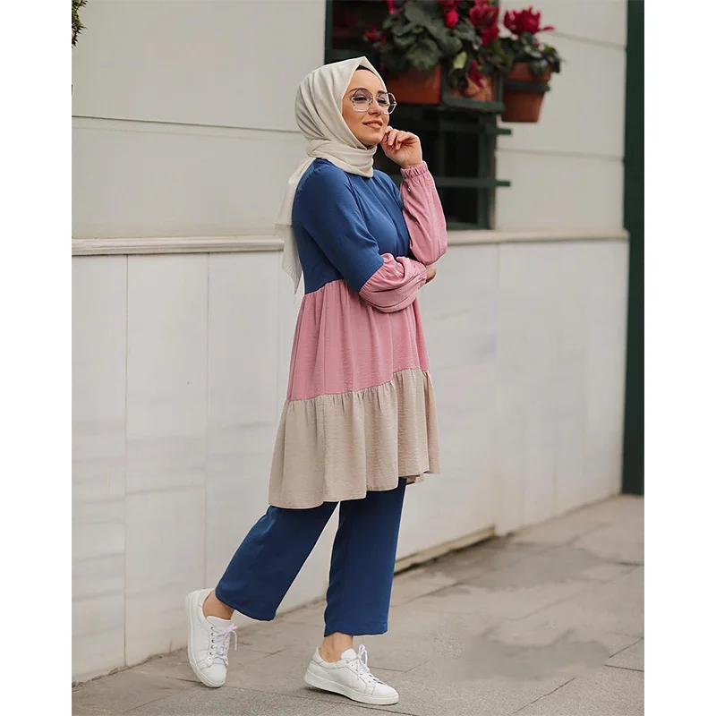 Muslim Sets Muslim Fashion New Muslim Women's Arab Suit Abaya Dubai Abaya Turkey Muslim Women Muslim Sets Robe Femme Musulmane
