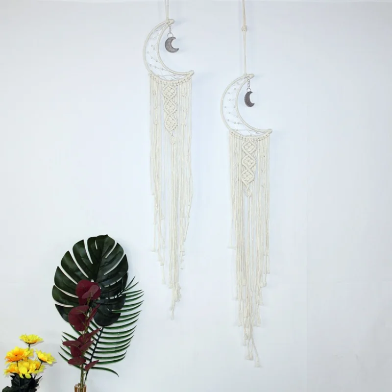 

Moon Macrame Wall Hanging Wall Tapestry Boho Wall Decor Macrame Deco Pared Handmade Kids Girls Room Decoration Gift