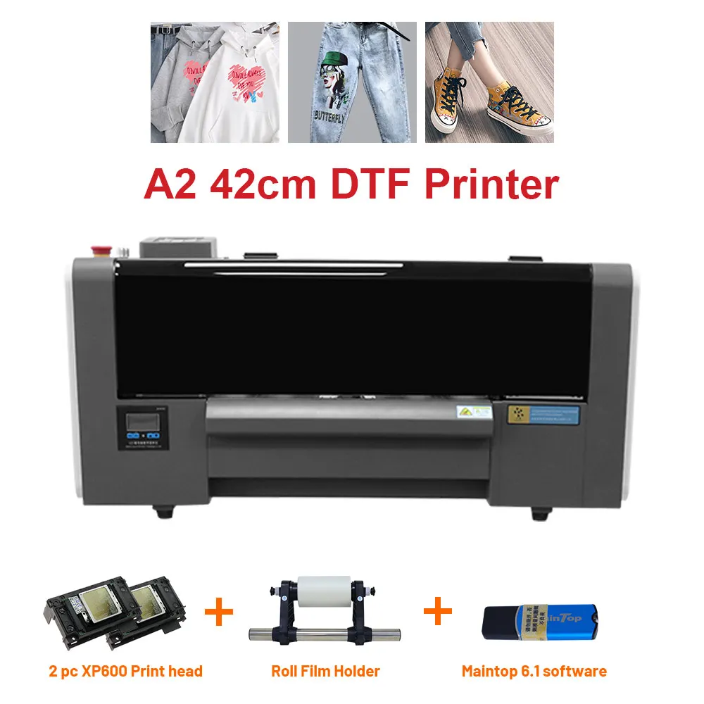 42CM DTF Printer A2 T-Shirt Printing Machine For Impressora Epson XP600 DTF Heat Transfer Roll PET Film Direct Transfer Print