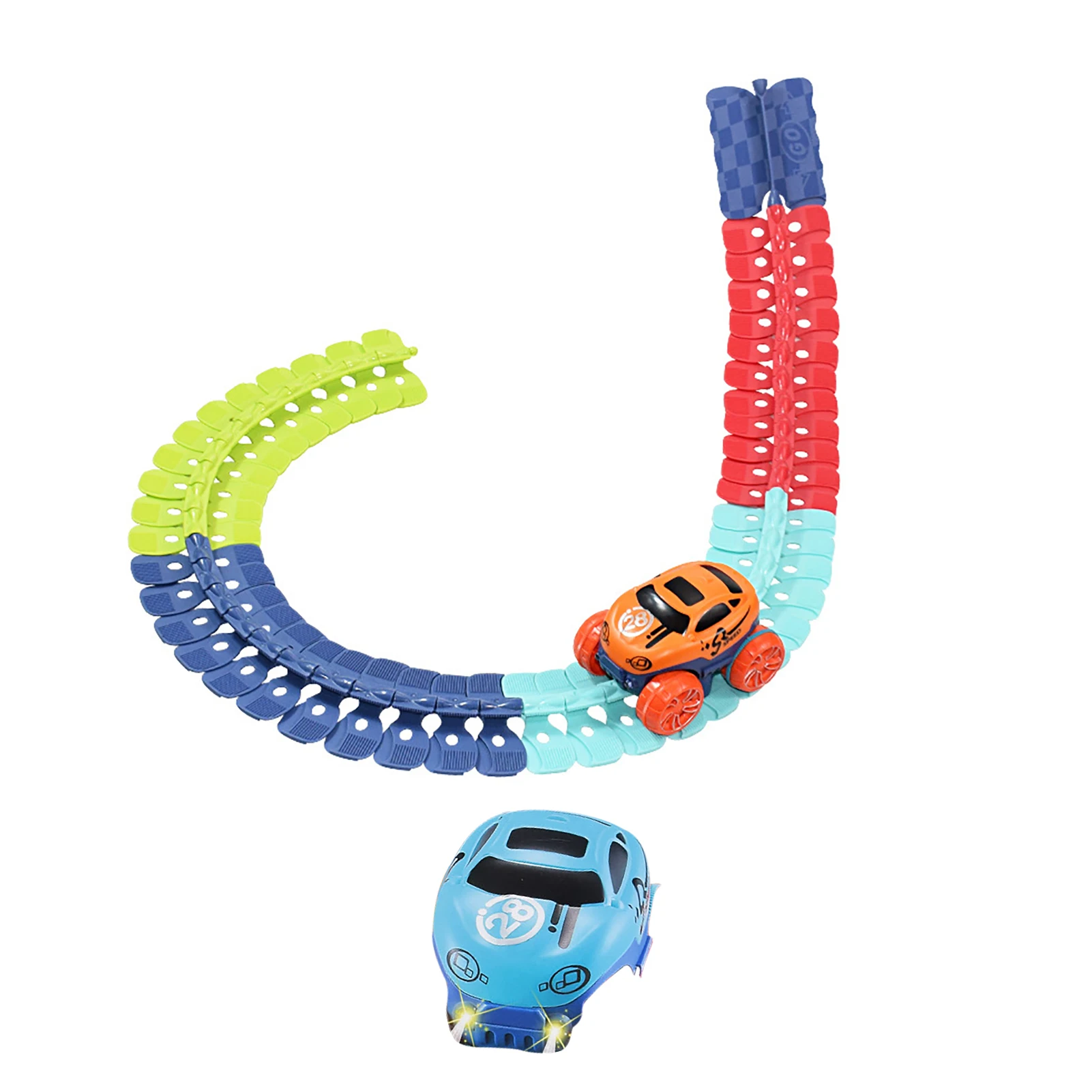 

Rail Car Scene Toy Race Car Track Toy DIY Puzzle Roller Coaster Race Tracks Toys For Kids Flexible Magic Racing Track Playset