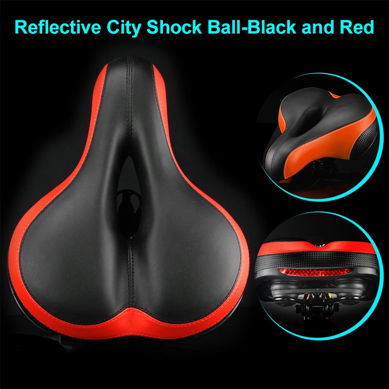 

Bicycle Saddle With Taillight Mountain Bike Seat Cushion Bicycle Big Butt Widened Soft Saddle Comfortable Seat Bike Accessories