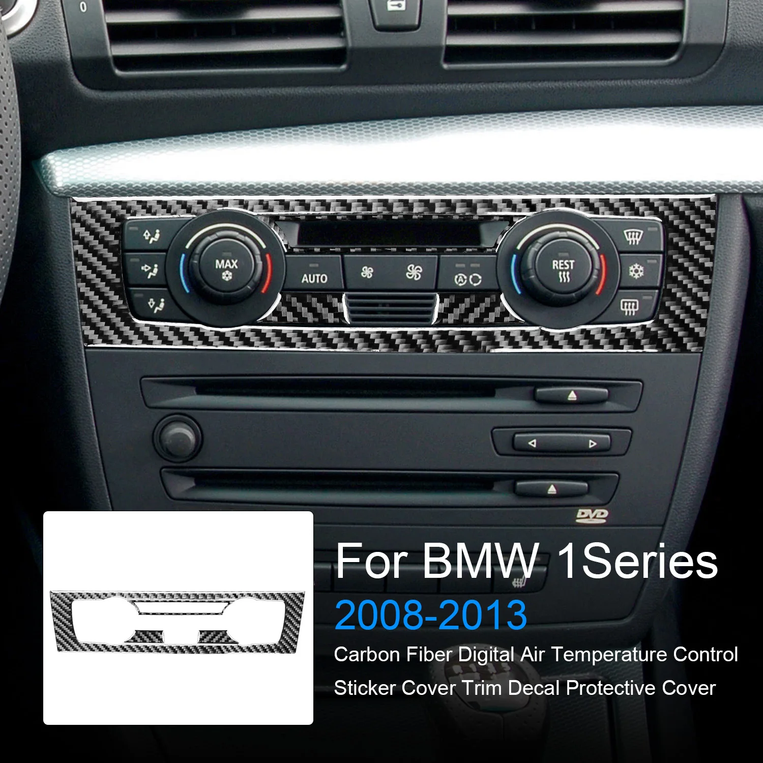 

Carbon Fiber Digital Air Temperature Control Sticker Cover Trim Decal Protective Cover For BMW 1Series E81 E82 E87 E88 2008-2013