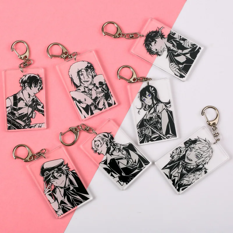

Keychain Woman Anime Key Chain Men Bungo Stray Dogs Pendant Keyring Unisex Elegant Key Holder Acrylic Jewelry Mori Ogai Llaveros