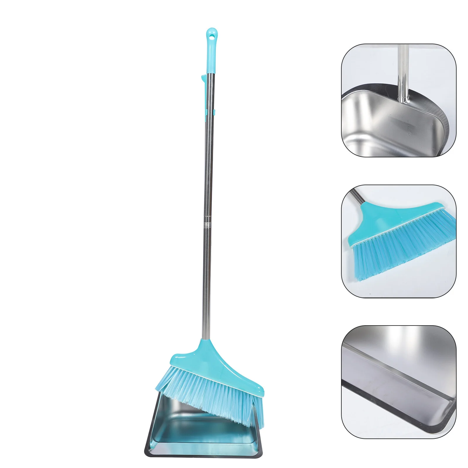 

1 Set of Household Dustpan Broom Cleaning Tool Kit Handle Metal Dustpan Convenient Broom Dustpan