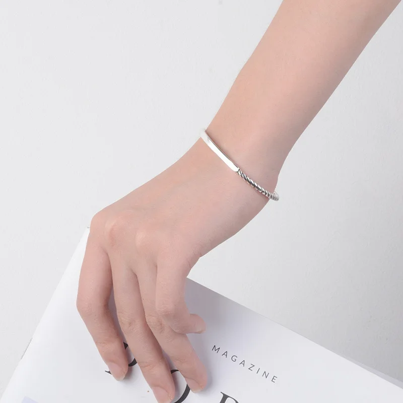 Металлический браслет из стерлингового серебра 925 пробы