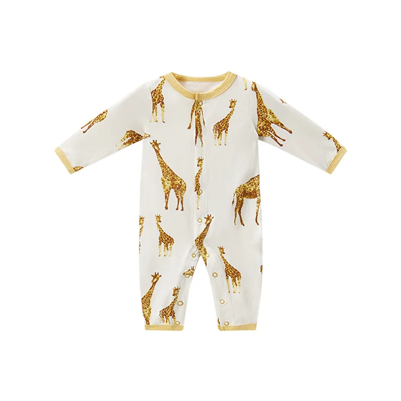 Детский комбинезон с длинным рукавом принтом животных