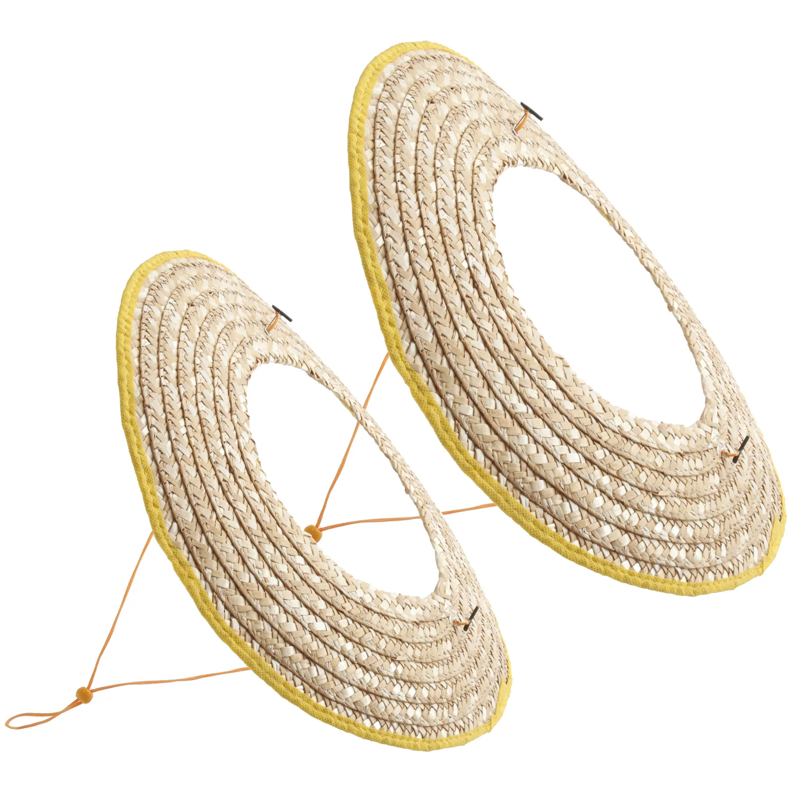 

2pcs Hard Hat Sun Shade Straw Sun Visor for Outdoor Construction Workers