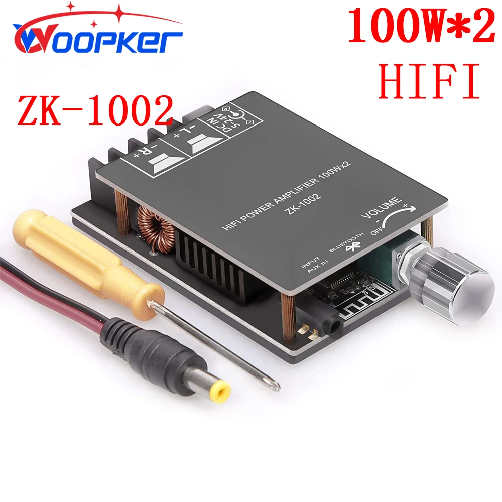 

Плата усилителя WOOPKER TPA3116 100WX2, 200 Вт, с поддержкой Bluetooth