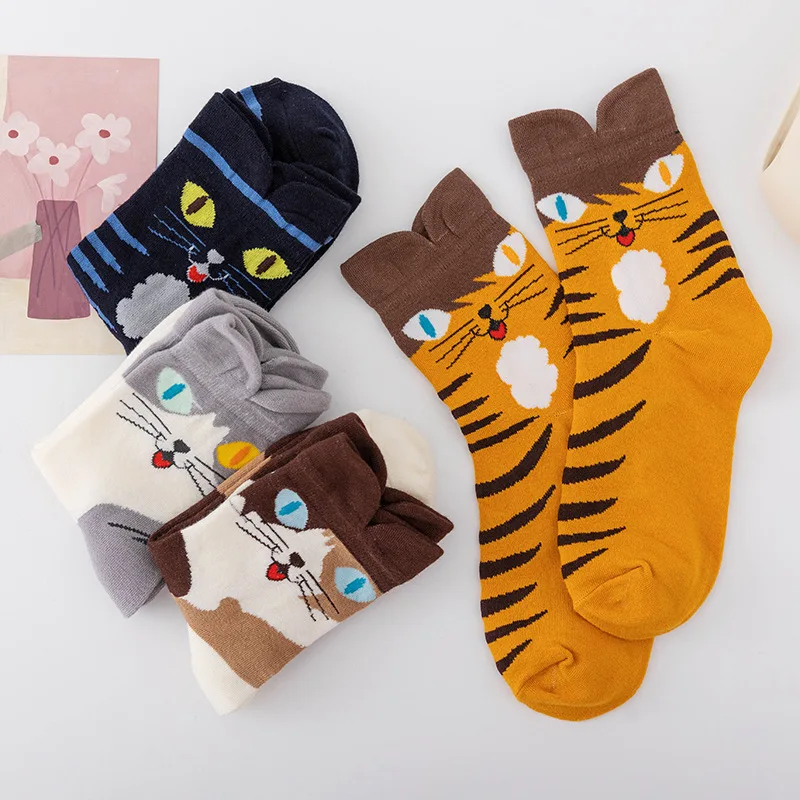 

4/5pairs 3D Cat Paw Print Socks Women Cartoon Cats Puppy Dog Claw Cotton Short Sock Child Funny Ankle Sock Harajuku Sox Gifts