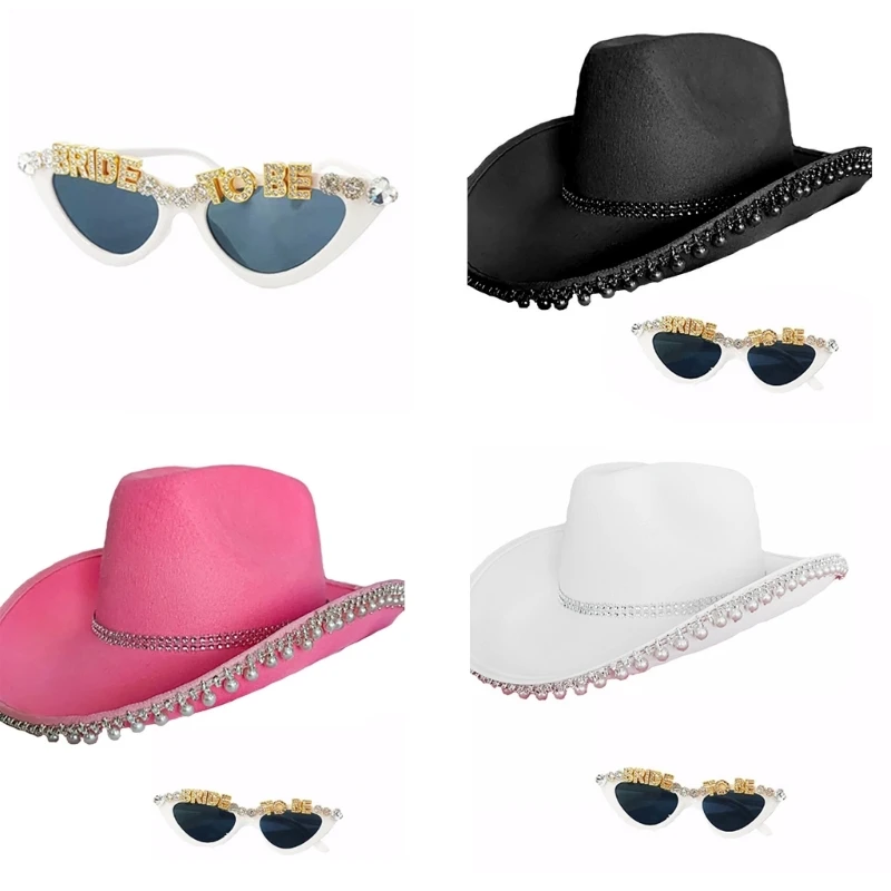 

Cowgirl Hat Bachelorette Party Hat Cowgirl Glasses Cowboy Hat Bridal Party Hat